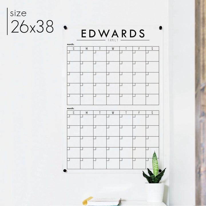 2 Month Acrylic Calendar | Vertical Craig
