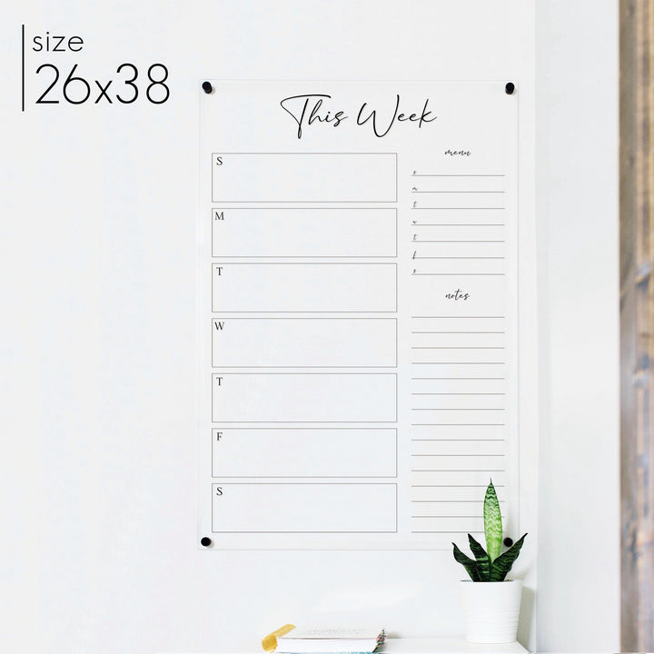 Weekly Acrylic Calendar + 2 Sections | Vertical Pennington