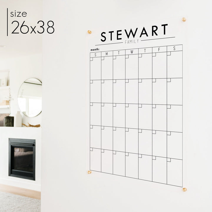 Monthly Acrylic Calendar | Vertical Craig