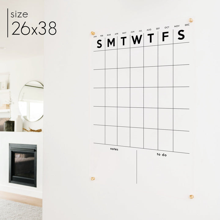Monthly Acrylic Calendar + 2 Sections | Vertical Minimalist