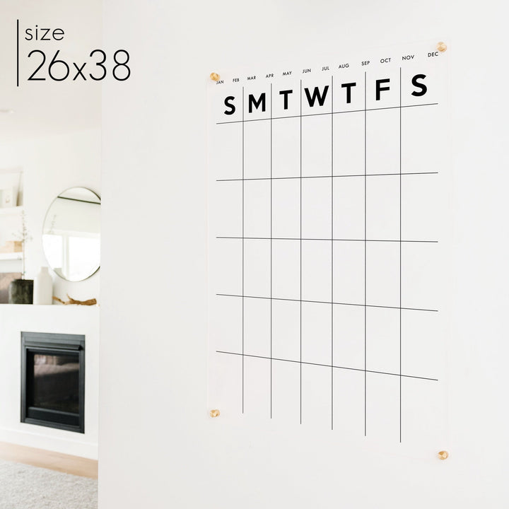 Monthly Acrylic Calendar | Vertical Minimalist