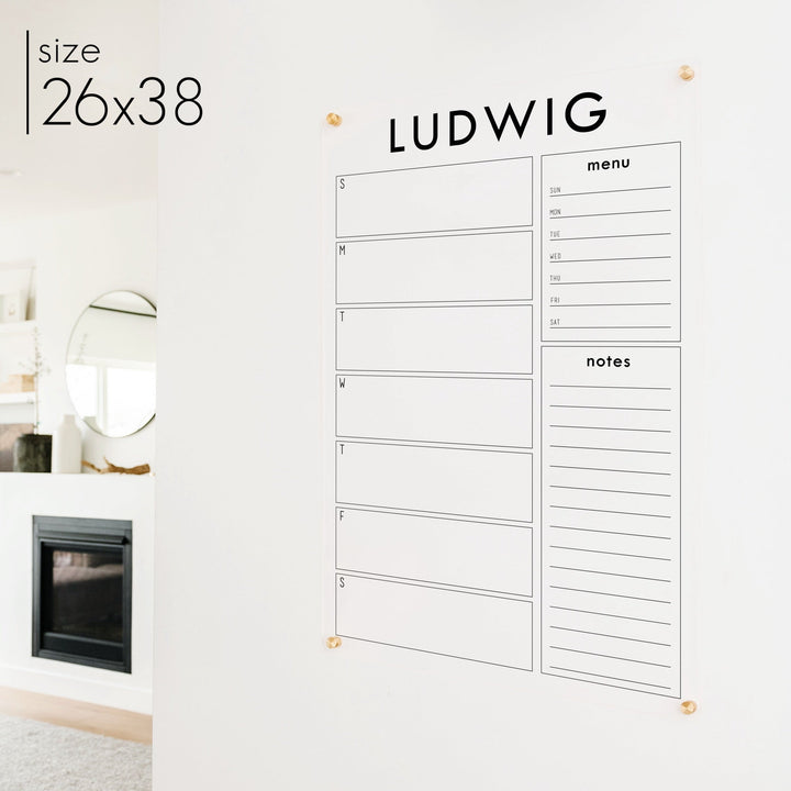 Weekly Acrylic Calendar + 2 Sections | Vertical Craig