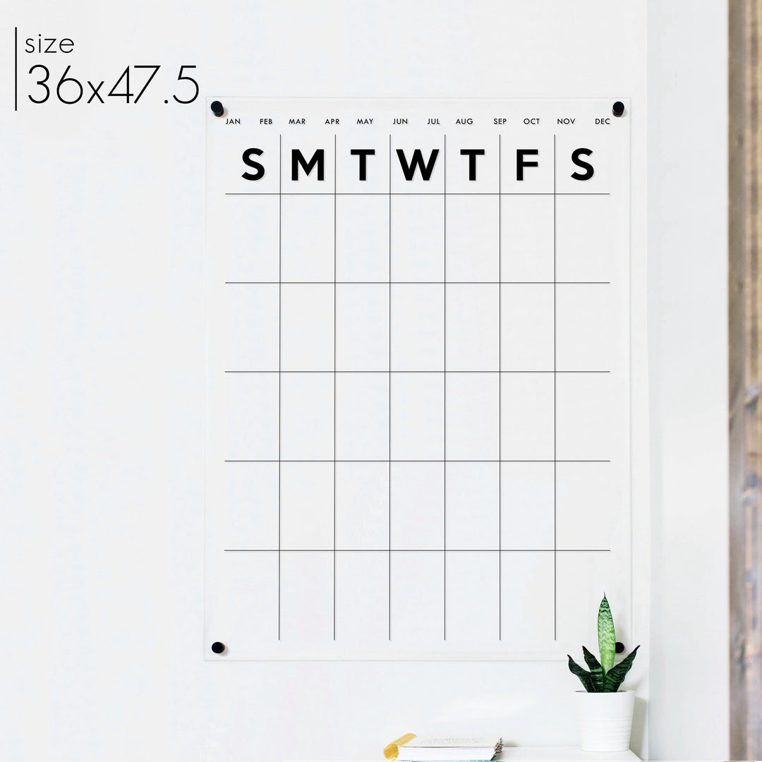 Monthly Acrylic Calendar | Vertical Minimalist