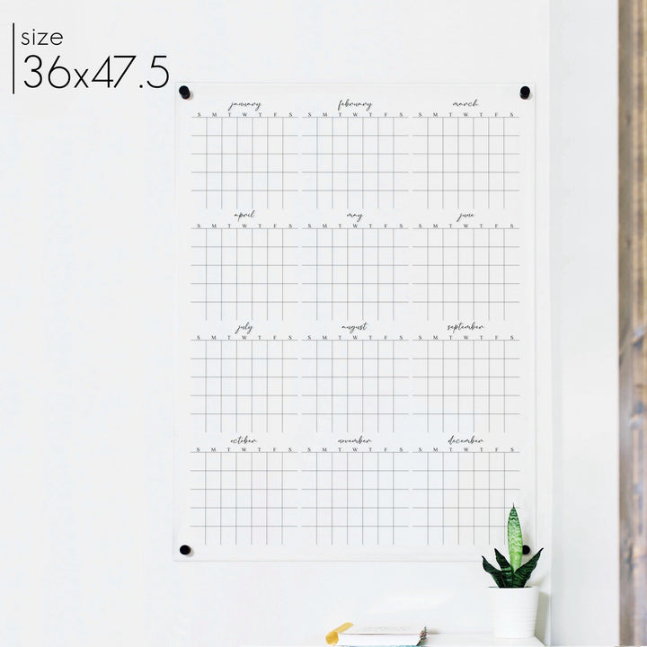Acrylic Yearly Calendar | Vertical Pennington