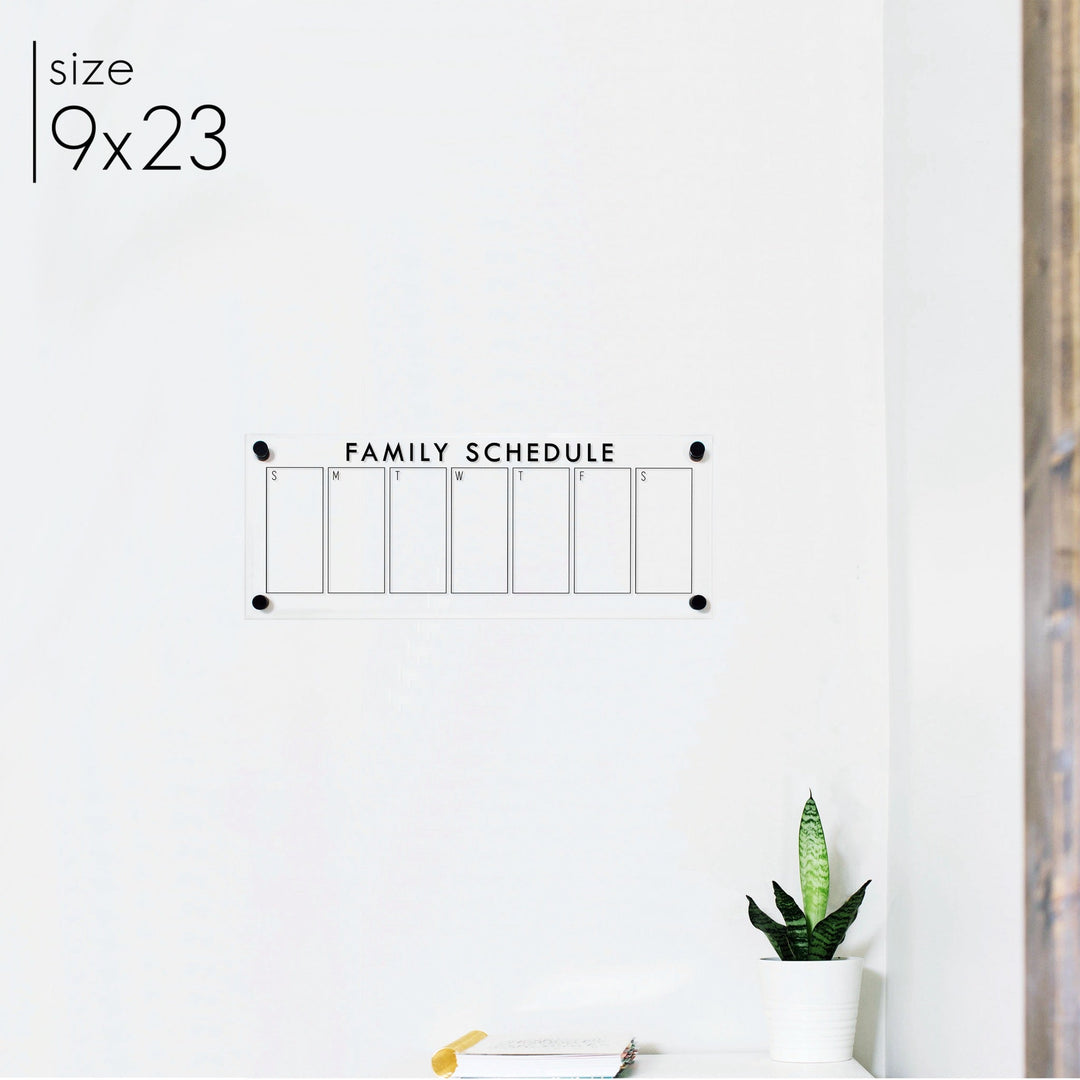 Slim Weekly Acrylic Calendar | Horizontal Craig