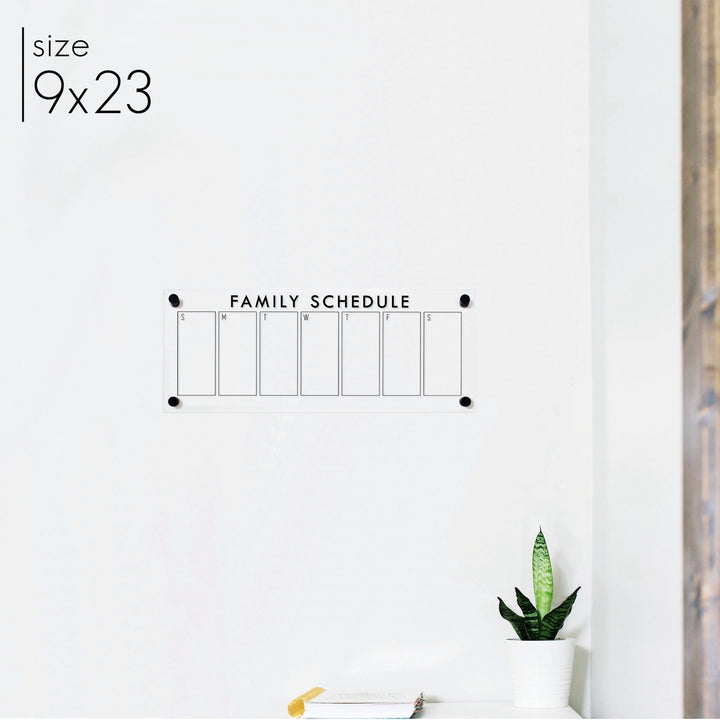 Slim Weekly Acrylic Calendar | Horizontal Craig