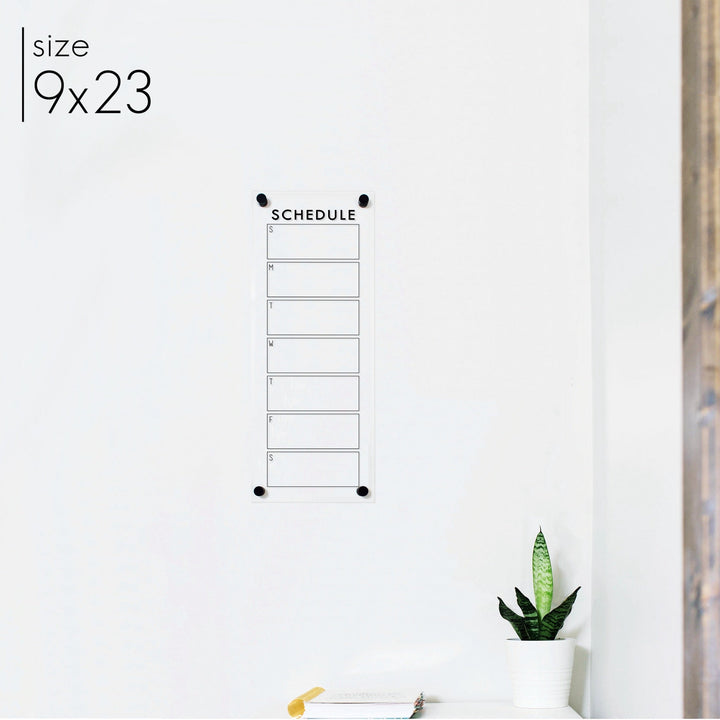 Slim Weekly Acrylic Calendar | Vertical Craig