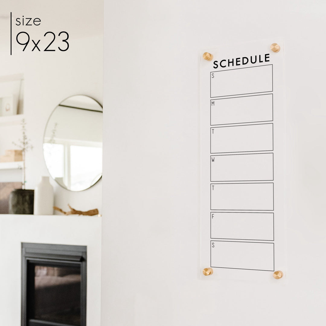 Slim Weekly Acrylic Calendar | Vertical Craig