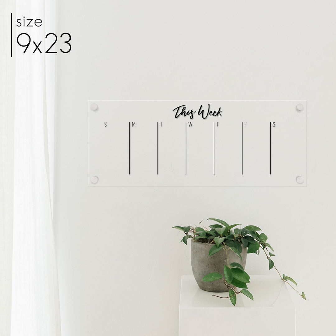 Slim Weekly Acrylic Calendar | Horizontal Traeger
