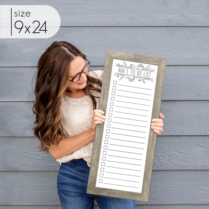 Slim Checklist Framed Whiteboard | Vertical Lucy