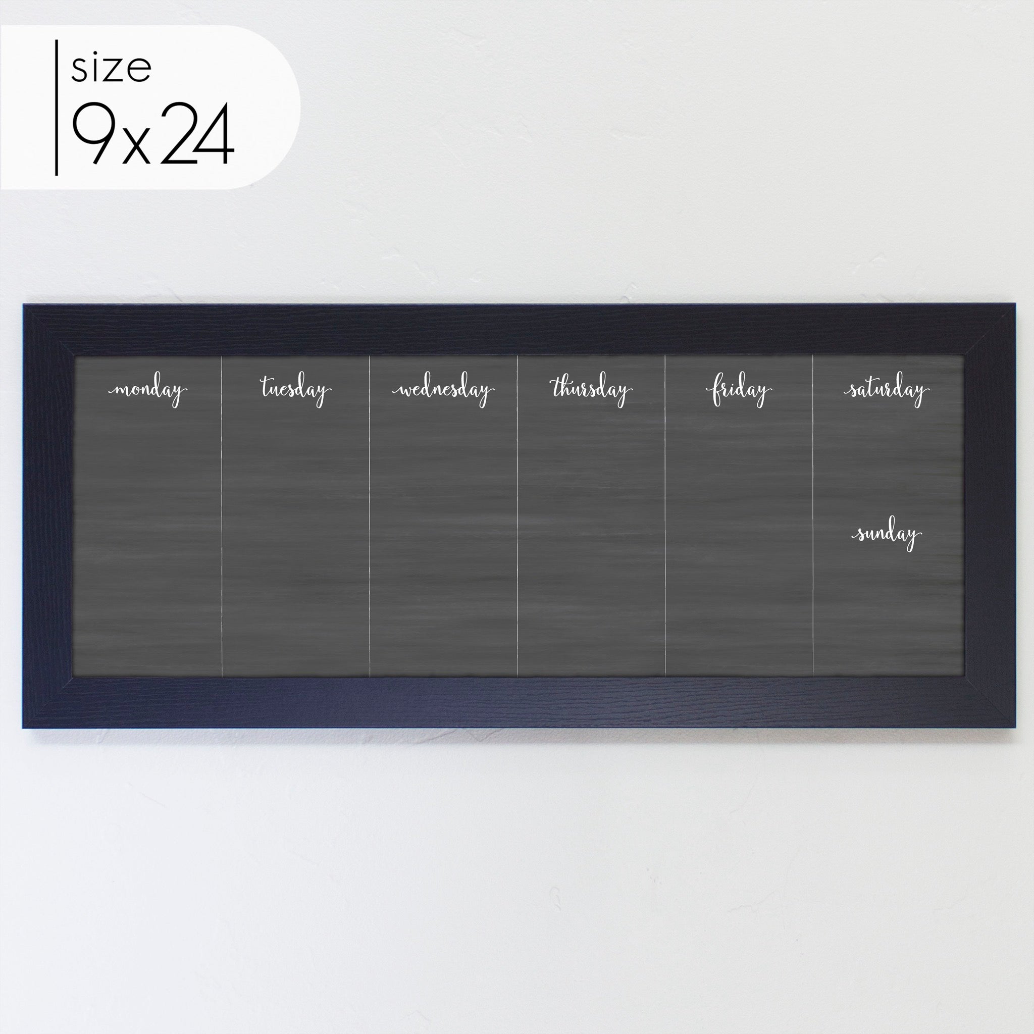 Slim Weekly Framed Chalkboard | Horizontal Knope