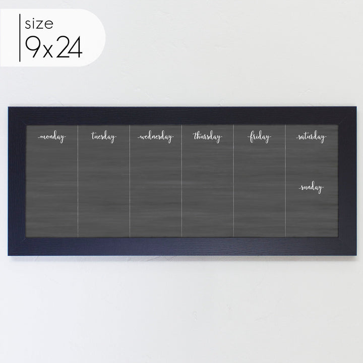 Slim Weekly Framed Chalkboard | Horizontal Knope