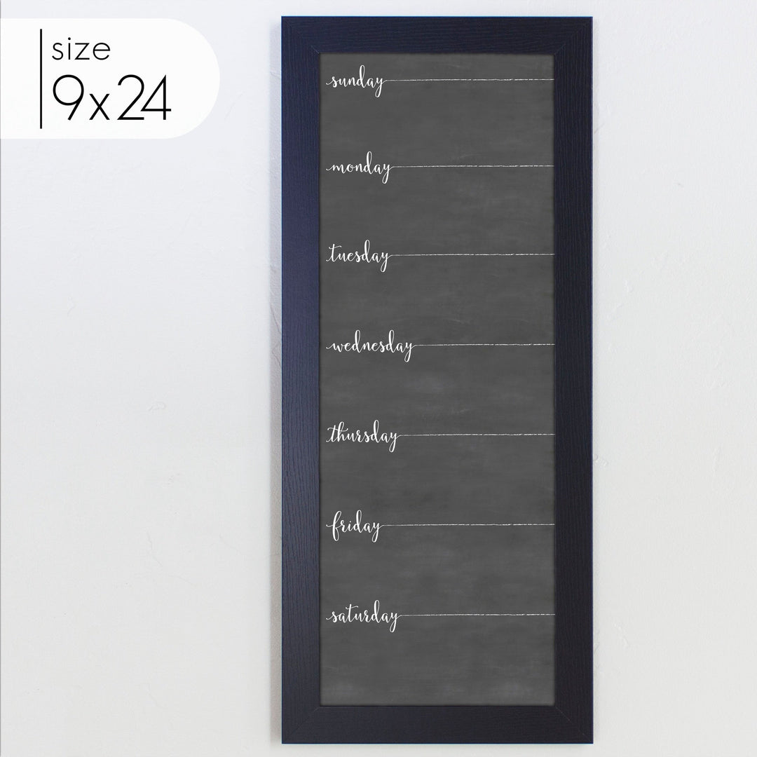 Slim Weekly Framed Chalkboard | Vertical Knope