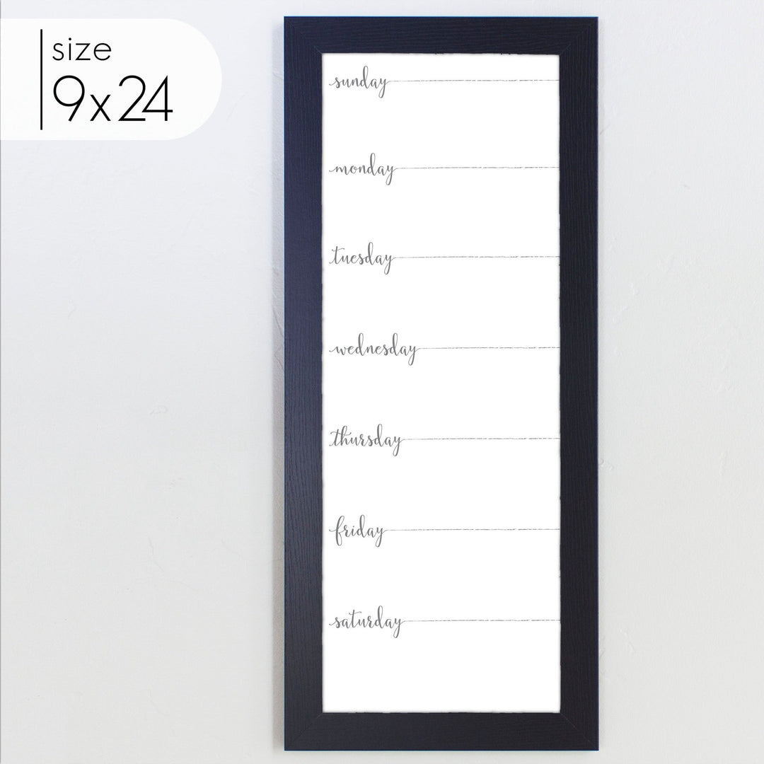 Slim Weekly Framed Whiteboard | Vertical Knope