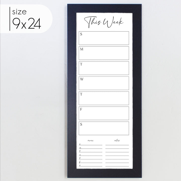 Slim Weekly Framed Whiteboard + 2 sections | Vertical Pennington