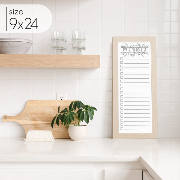 Slim Checklist Framed Whiteboard | Vertical Lucy