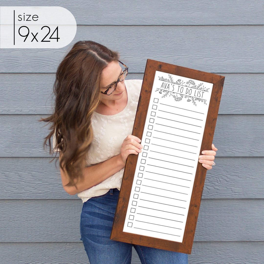 Slim Checklist Framed Whiteboard | Vertical Lucy
