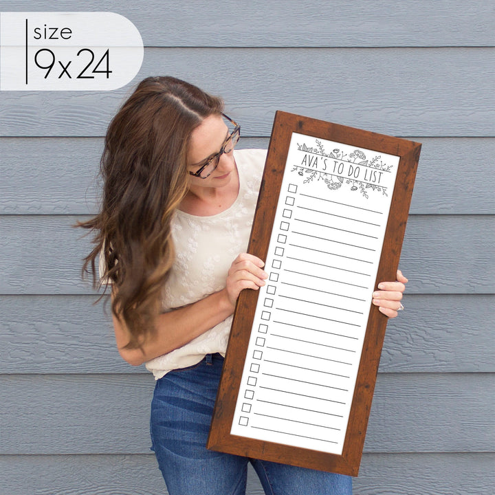 Slim Checklist Framed Whiteboard | Vertical Lucy