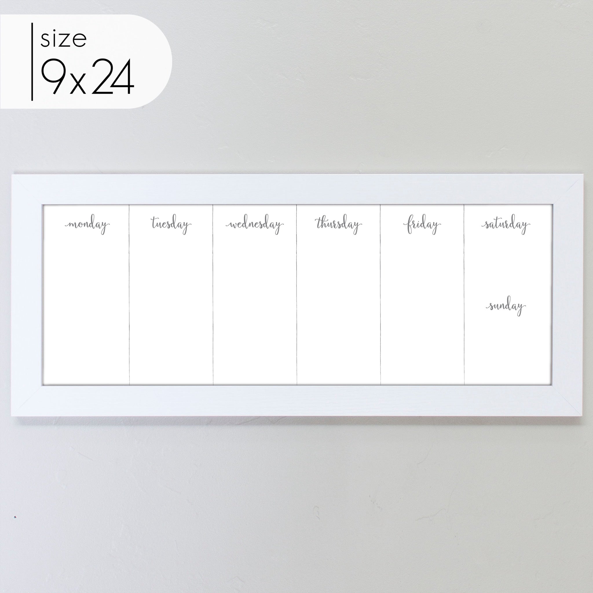 Slim Weekly Framed Whiteboard | Horizontal Knope
