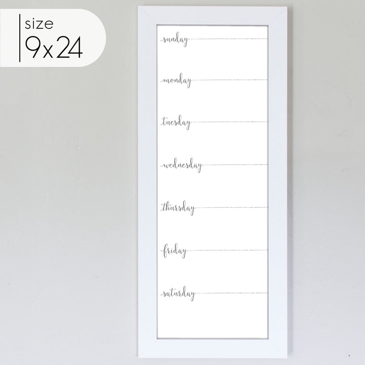 Slim Weekly Framed Whiteboard | Vertical Knope