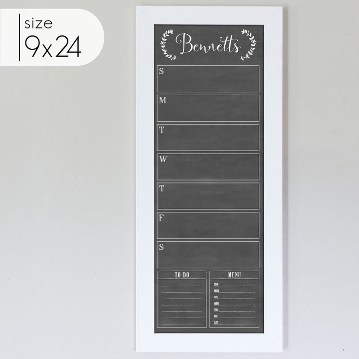 Slim Weekly Framed Chalkboard + 2 sections | Vertical Eagleton
