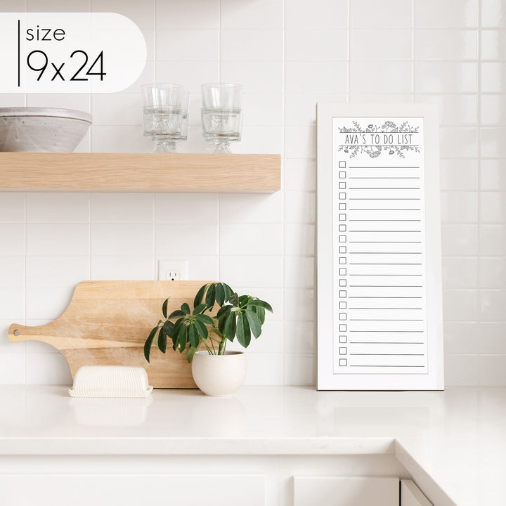 Slim Checklist Framed Whiteboard | Vertical Lucy