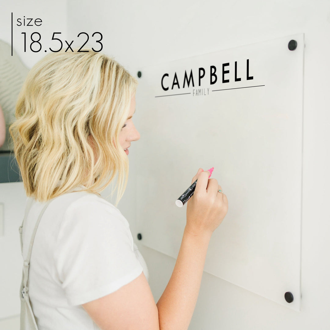 Large Frosted Acrylic Dry-erase Board | Horizontal Craig