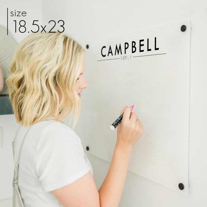 Large Frosted Acrylic Dry-erase Board | Horizontal Craig