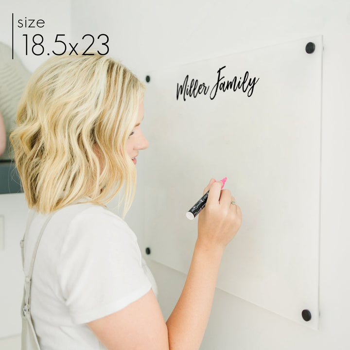 Large Frosted Acrylic Dry-erase Board | Horizontal Traeger