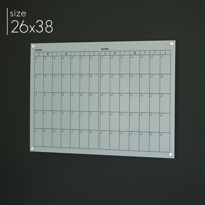 2 Month Frosted Acrylic Calendar | Horizontal Multi-style