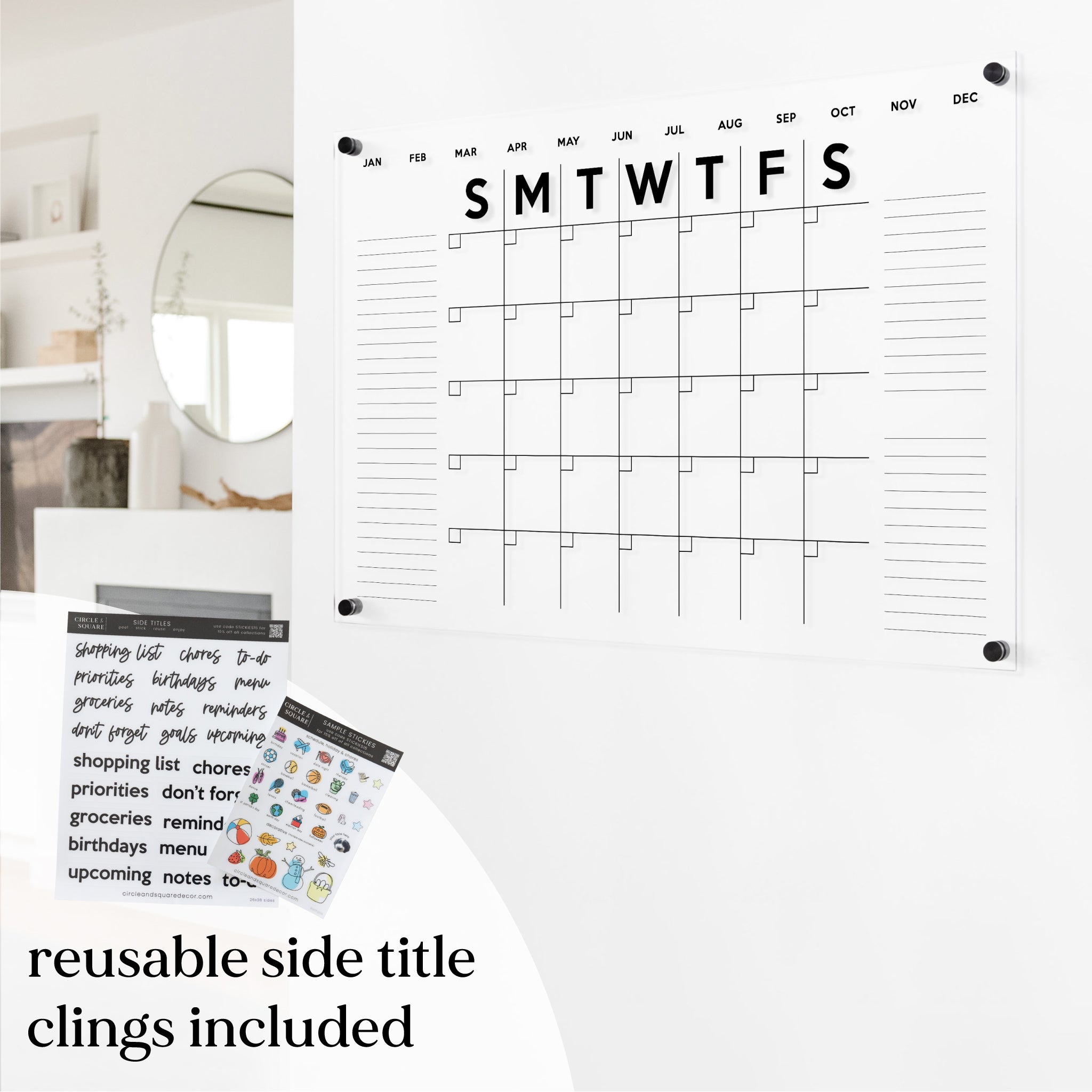 Ever Changing Acrylic Calendar | Minimalist Horizontal ...