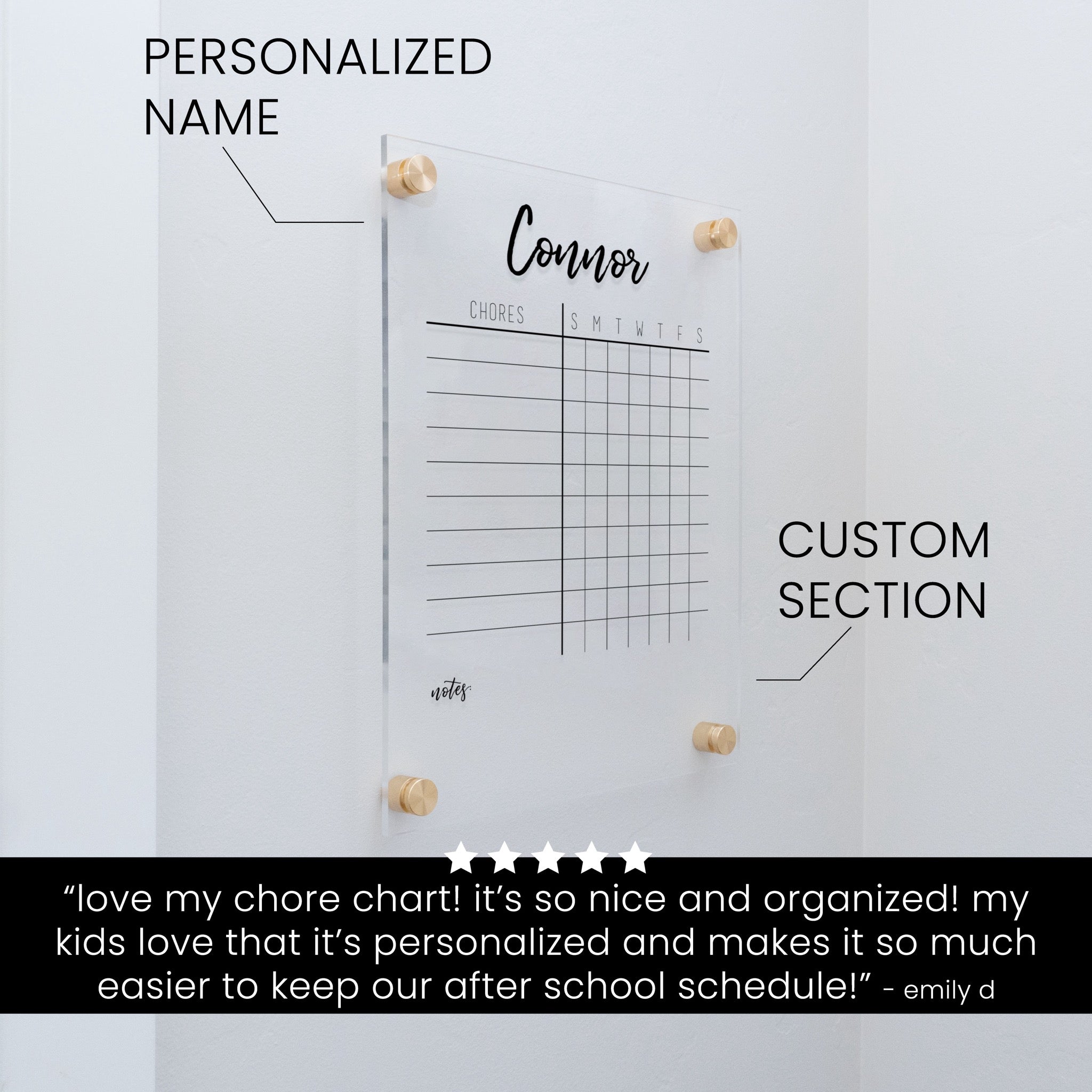 1 Person Acrylic Chore Chart | Vertical Traeger