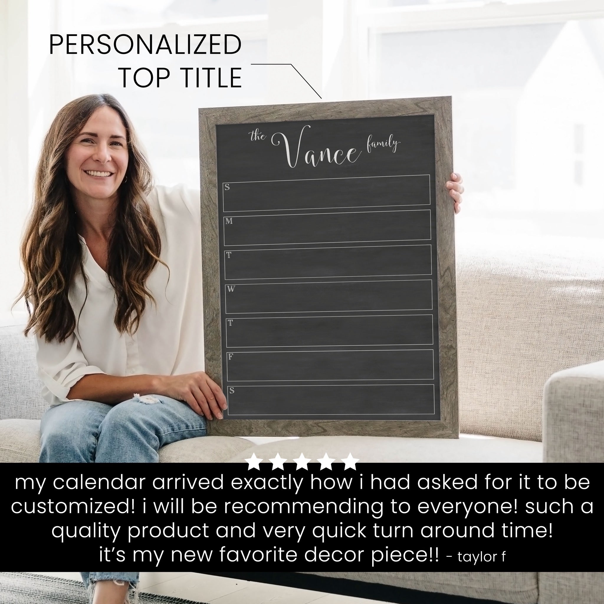 Slim Weekly Framed Chalkboard | Vertical Knope