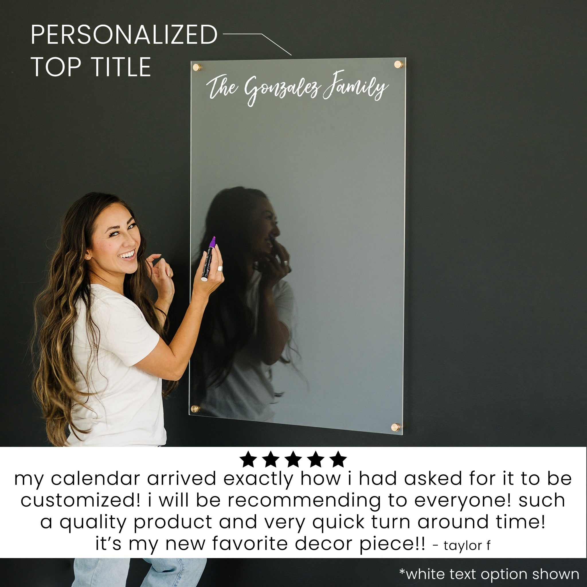 Slim Acrylic Dry-erase Board | Vertical Traeger