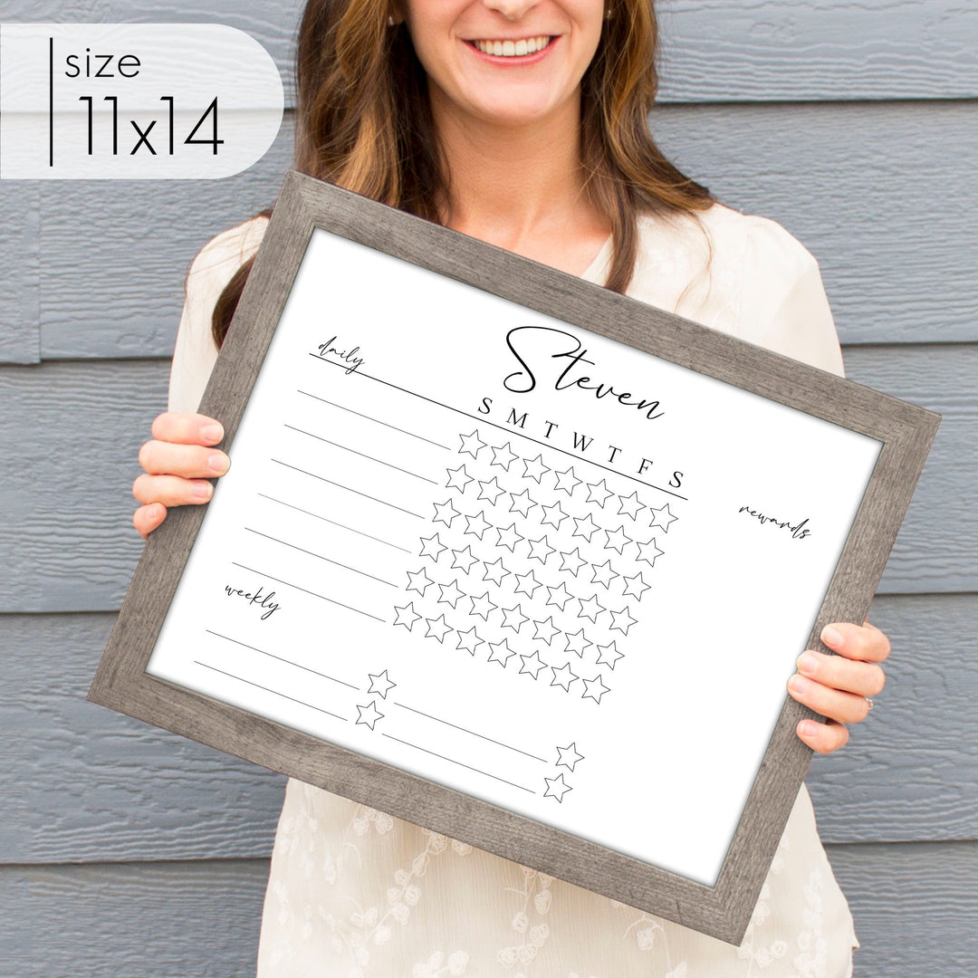 1 Person Framed Whiteboard Reward Chart | Horizontal Pennington