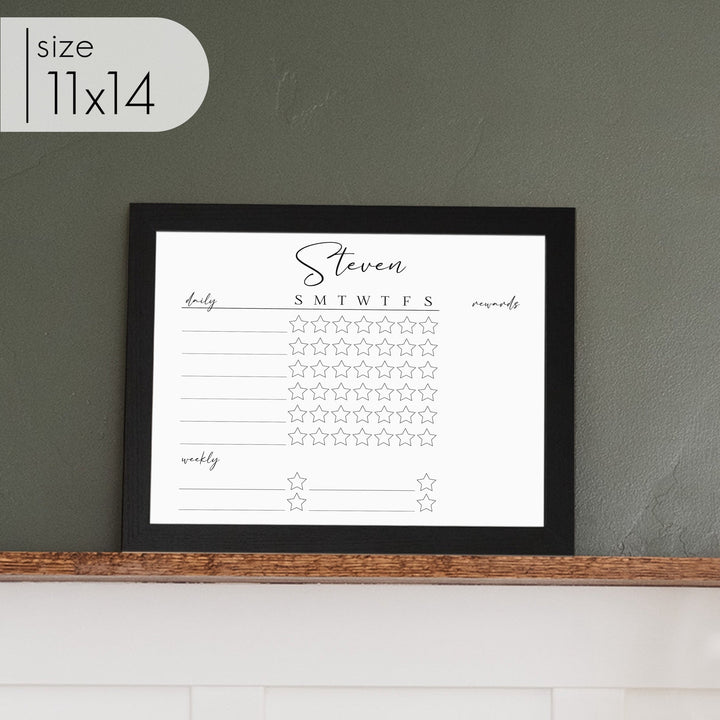 1 Person Framed Whiteboard Reward Chart | Horizontal Pennington