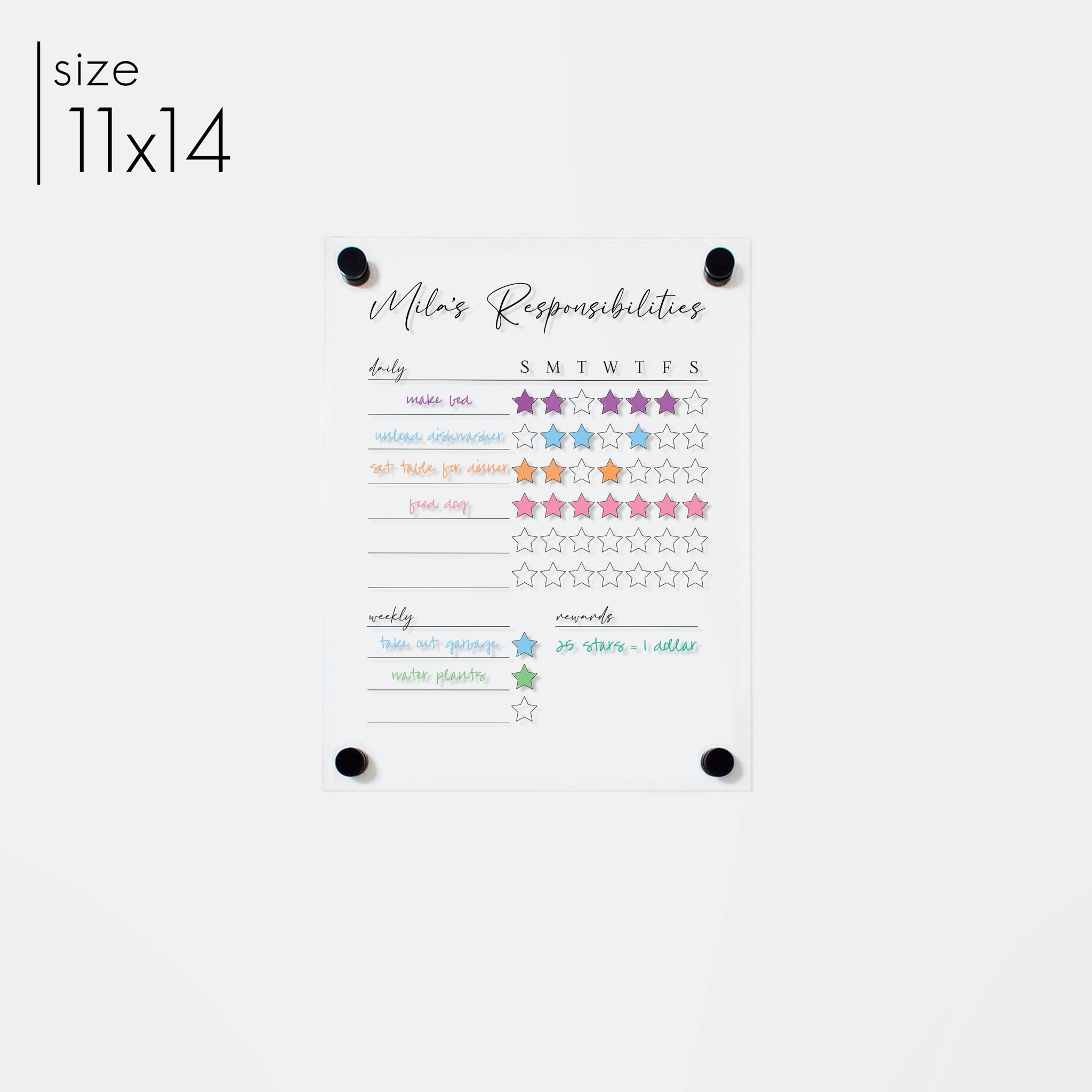 1 Person Acrylic Reward Chart | Vertical Pennington