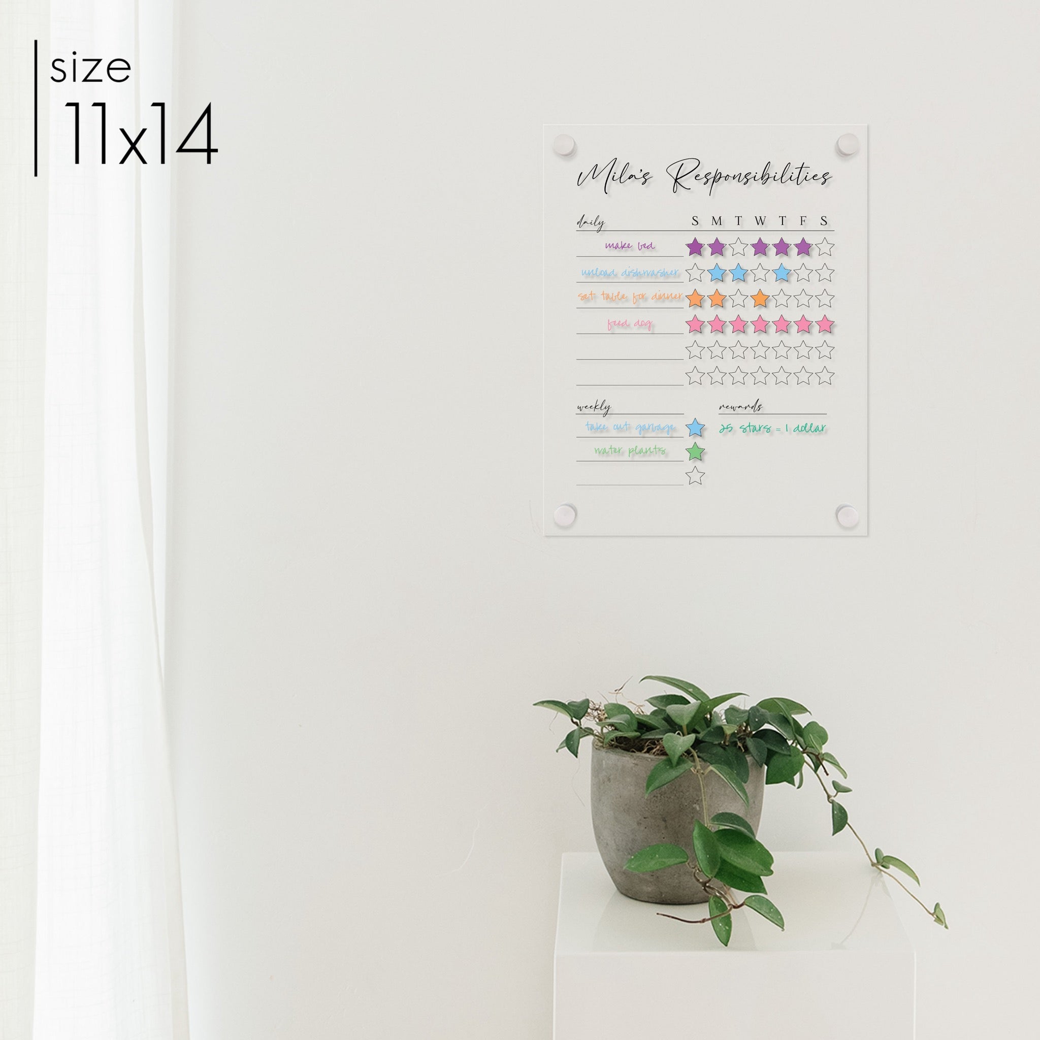 1 Person Acrylic Reward Chart | Vertical Pennington