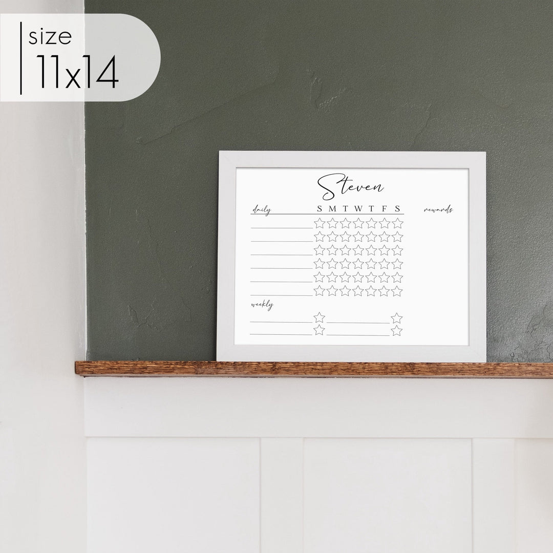 1 Person Framed Whiteboard Reward Chart | Horizontal Pennington