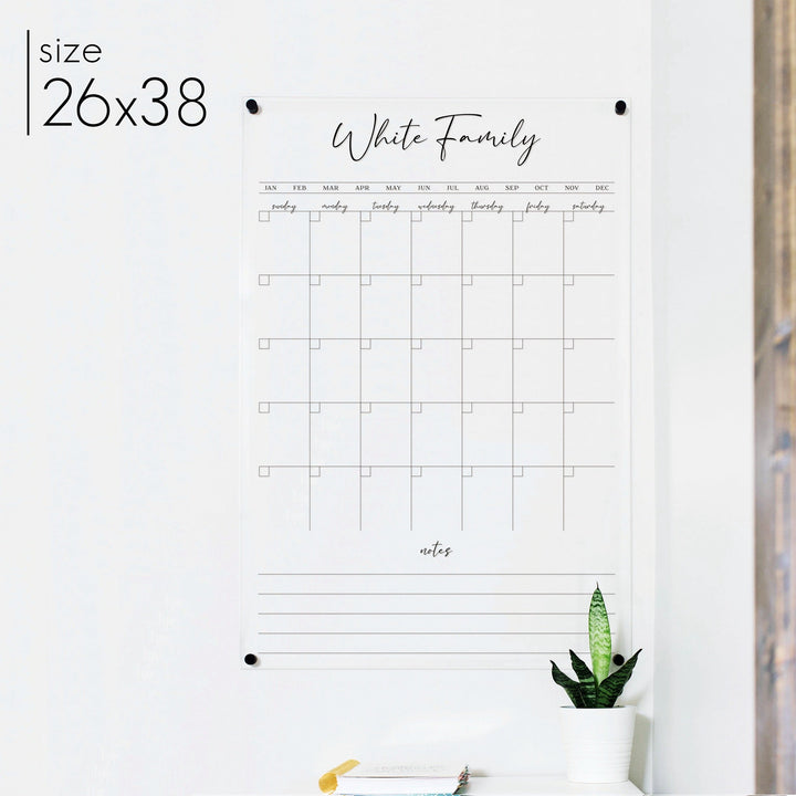 Monthly Acrylic Calendar + 1 Section | Vertical Pennington