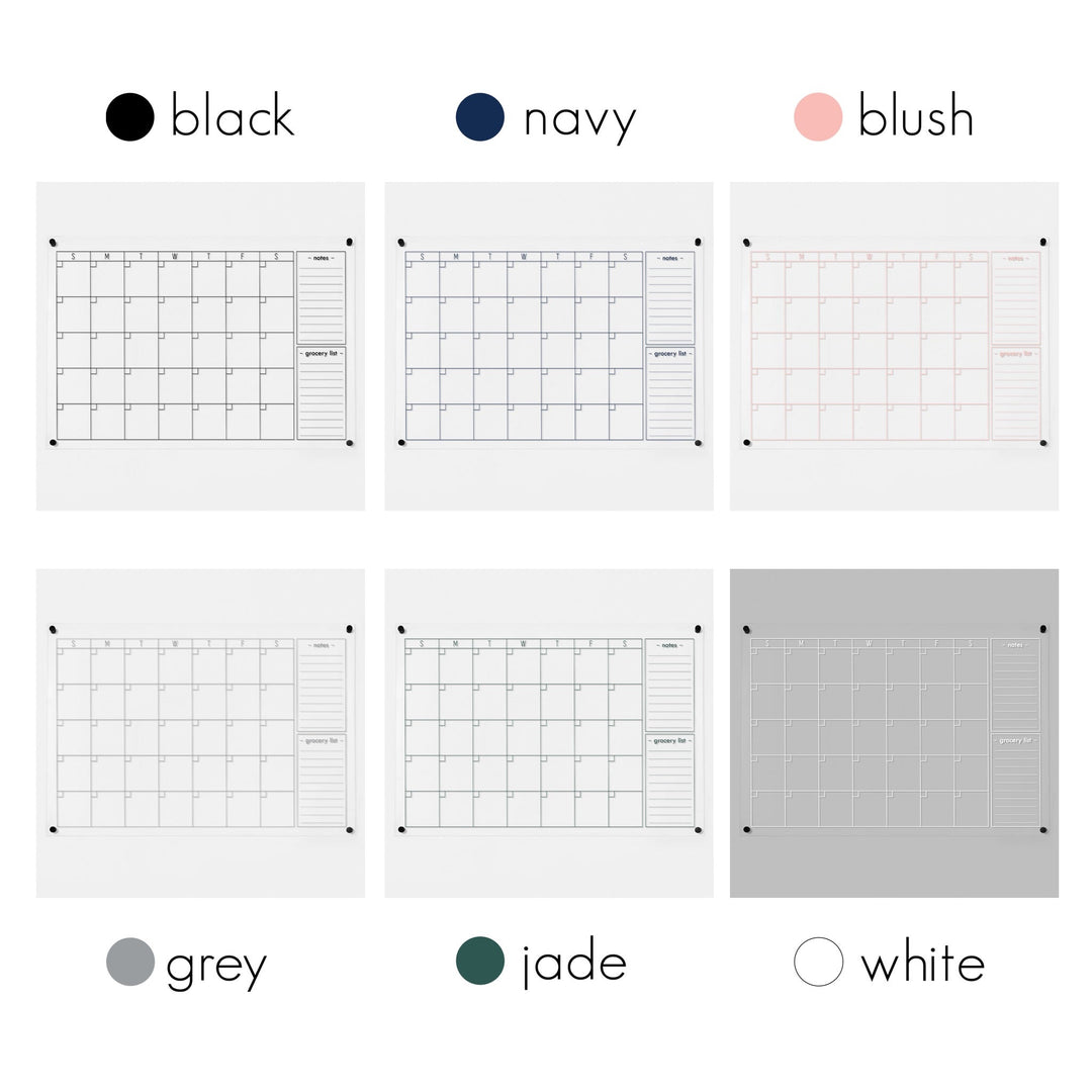 Monthly Acrylic Calendar + 2 Sections | Horizontal Multi-style