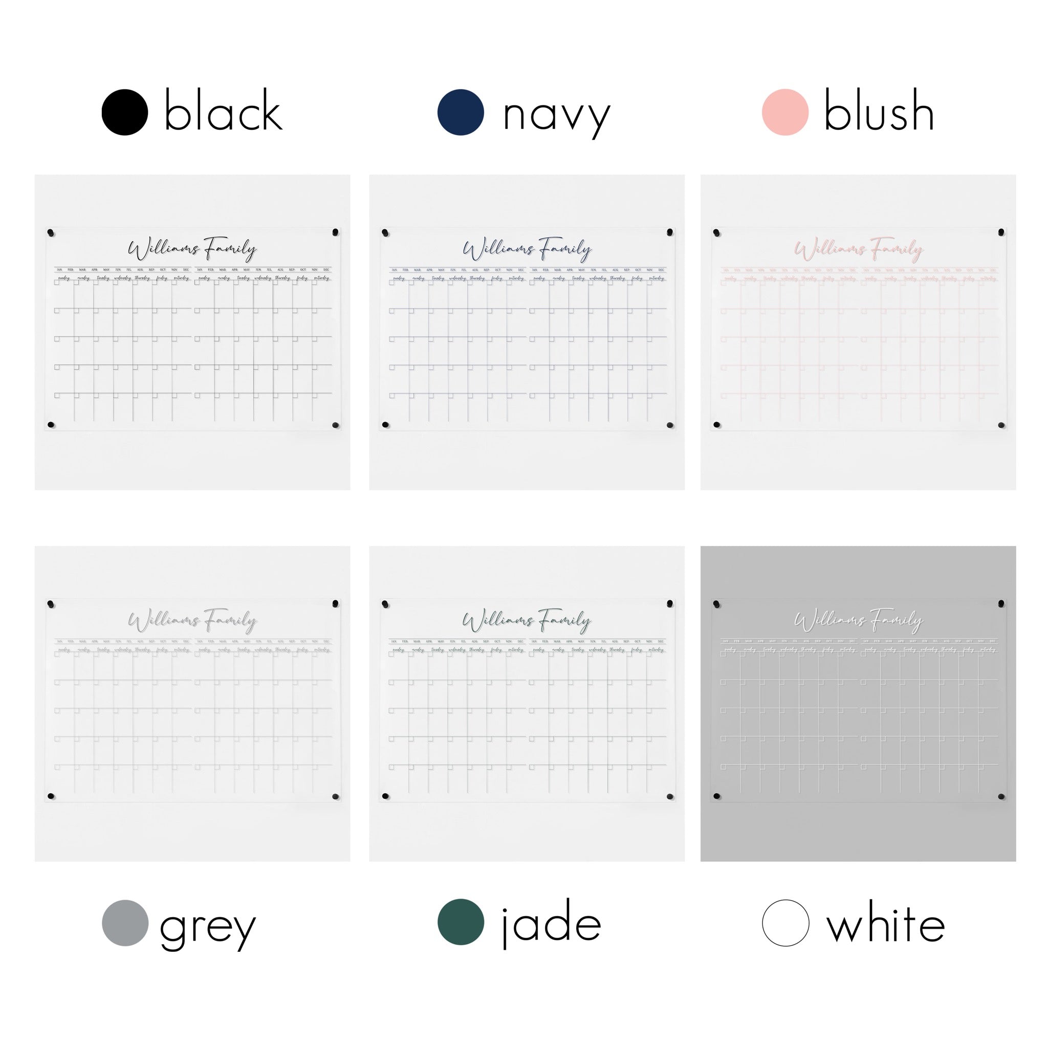 2 Month Acrylic Calendar | Horizontal Pennington