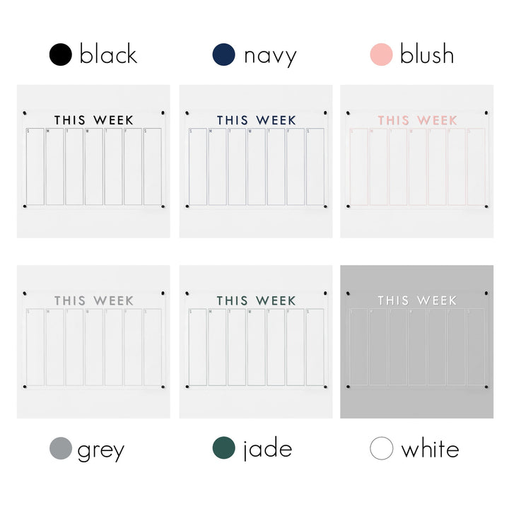 Weekly Acrylic Calendar | Horizontal Craig