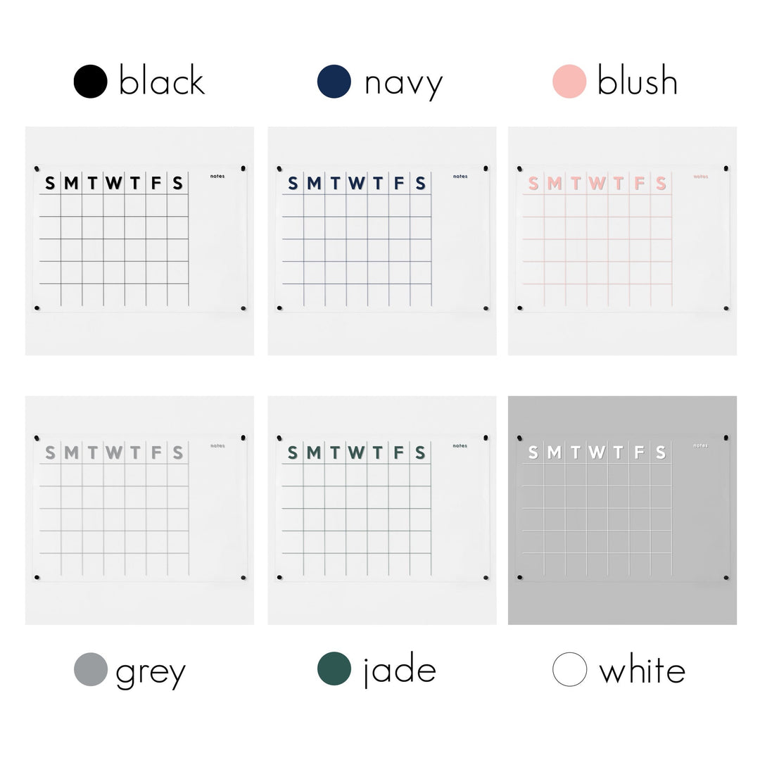 Monthly Acrylic Calendar + 1 Section | Horizontal Minimalist
