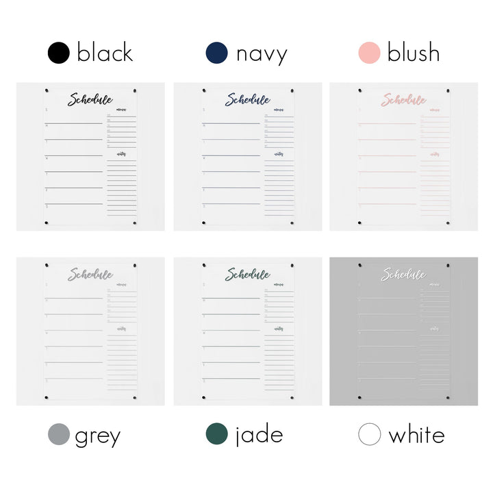 Weekly Acrylic Calendar + 2 Sections | Vertical Traeger