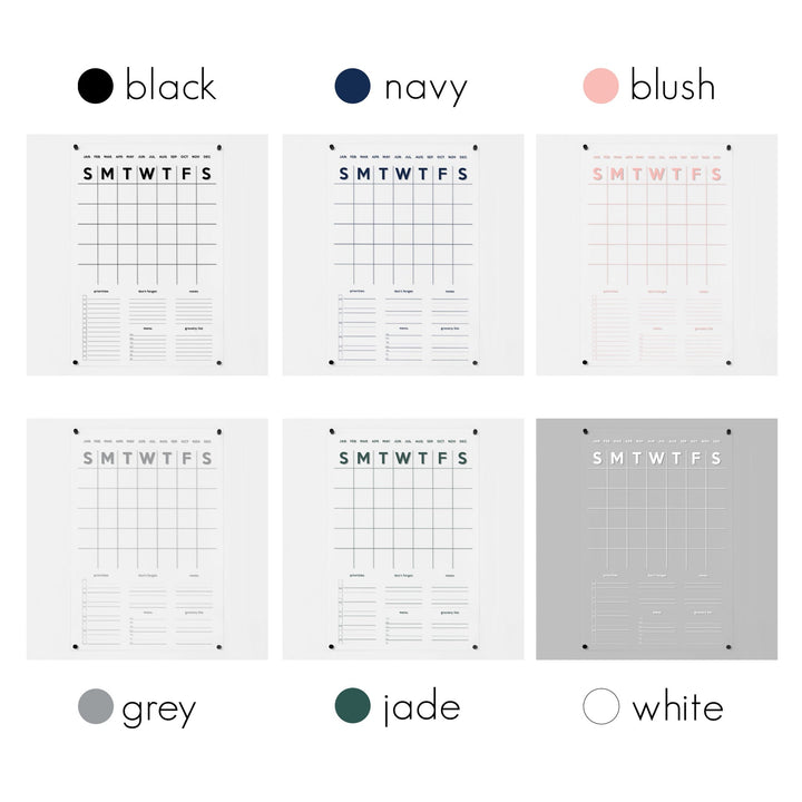 Monthly Acrylic Calendar + 5 Sections | Vertical Minimalist