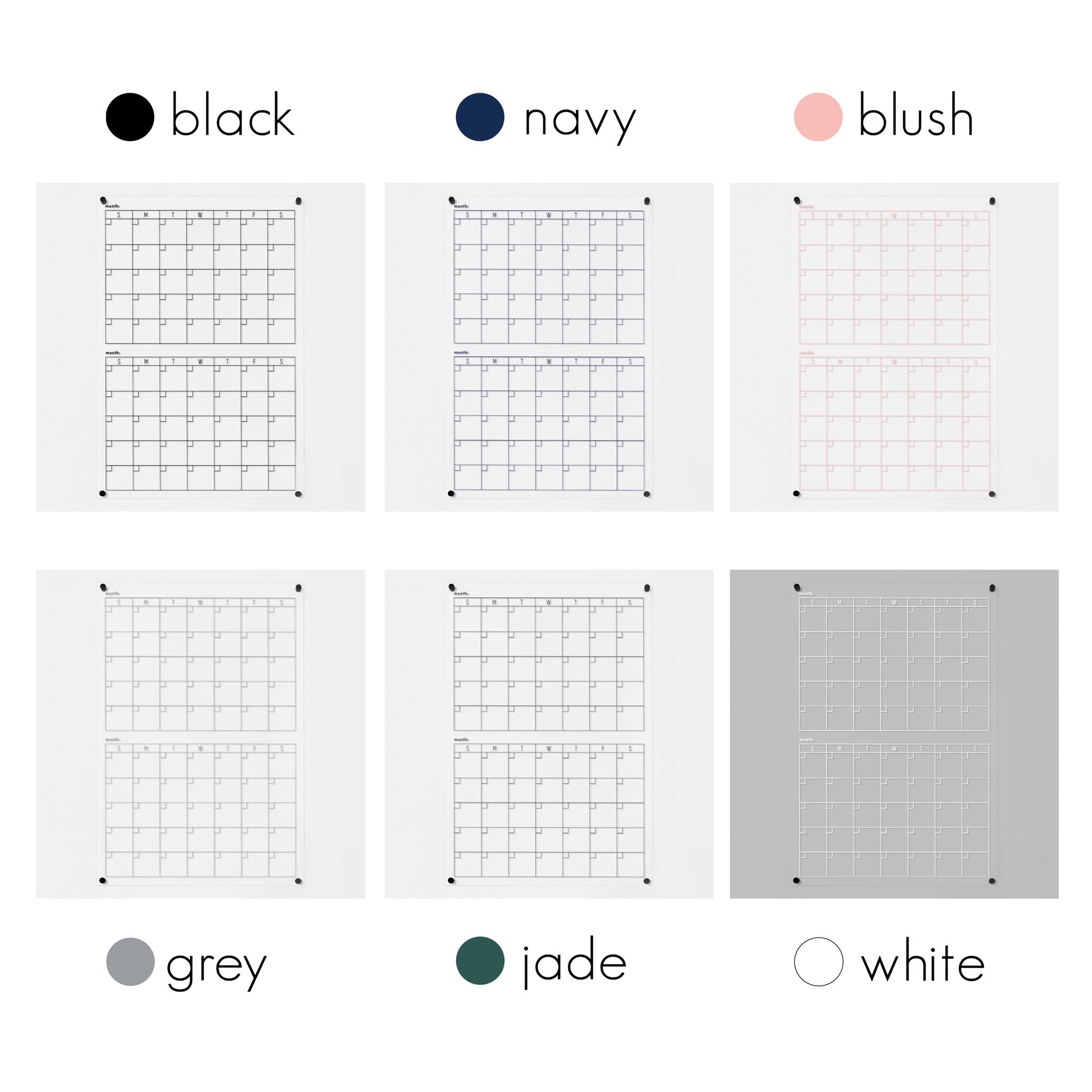 2 Month Acrylic Calendar | Vertical Multi-style