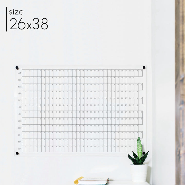 Acrylic Yearly Calendar | Horizontal Madi Style