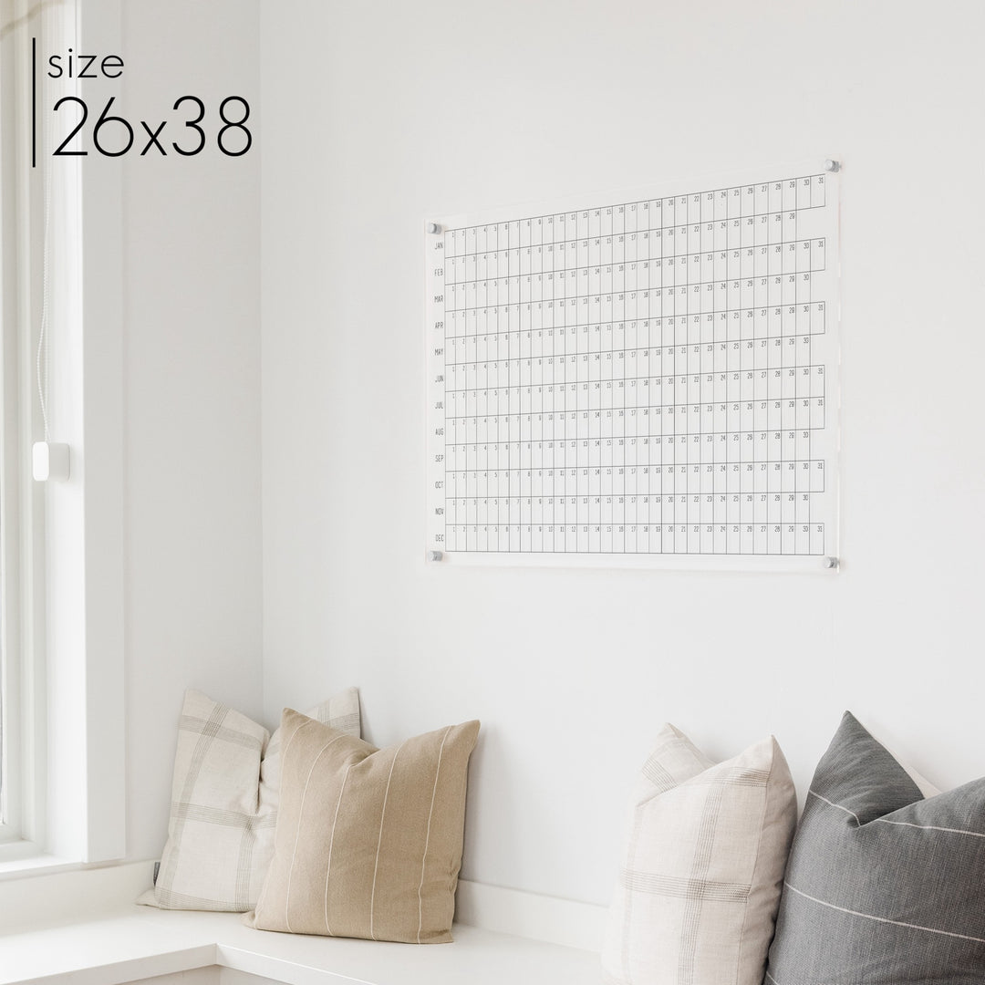 Acrylic Yearly Calendar | Horizontal Madi Style