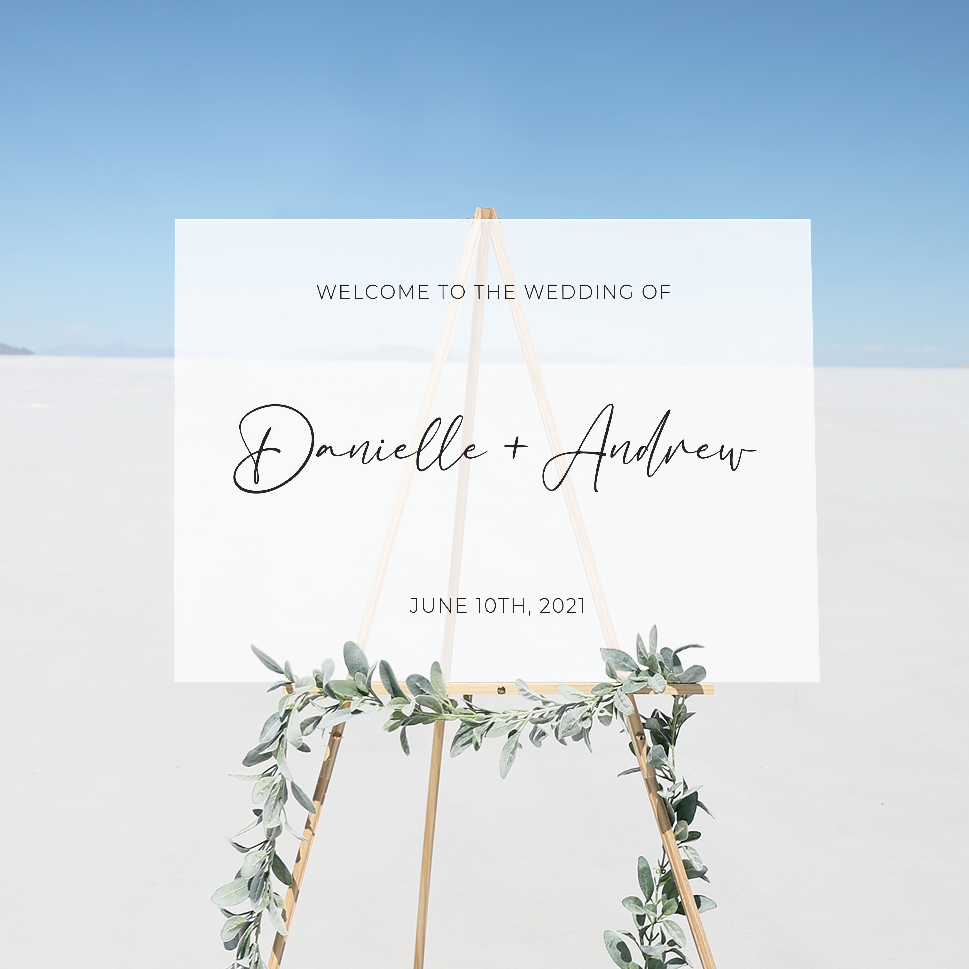 Frosted Acrylic Welcome Sign | Horizontal Olivia